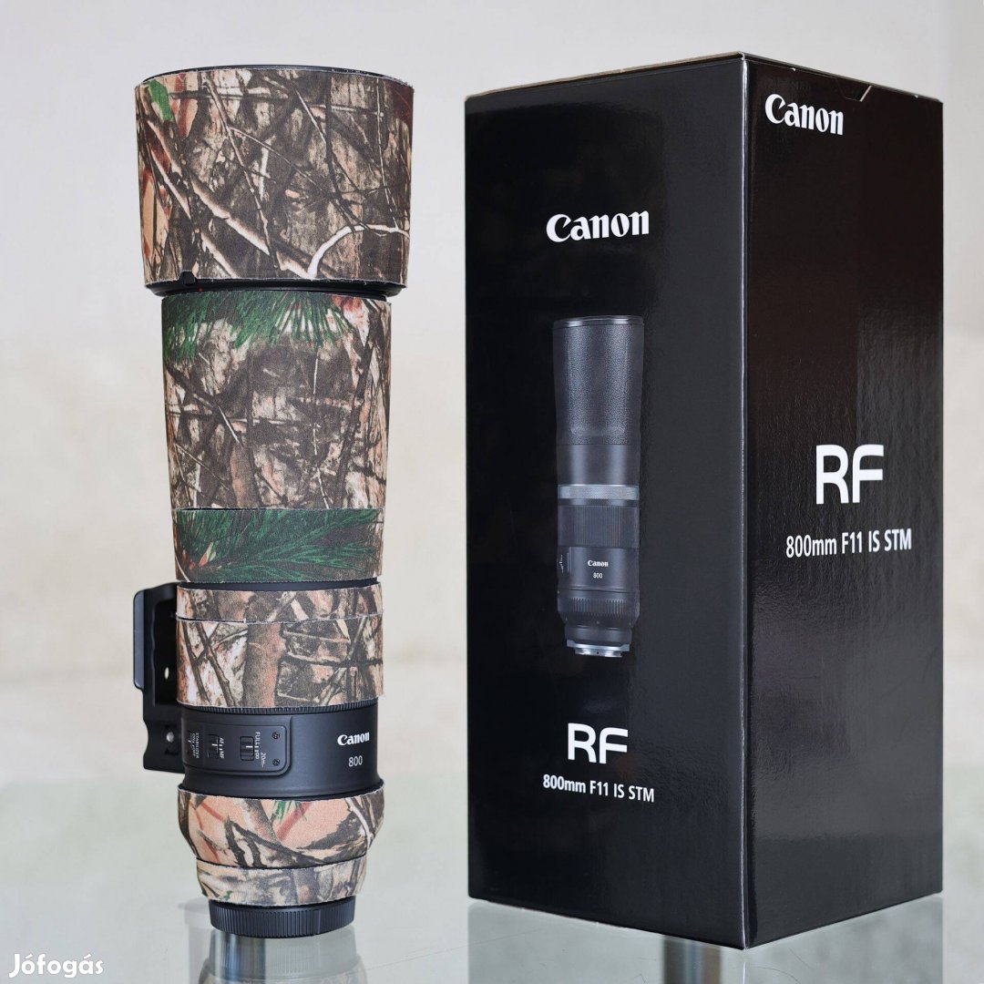 Canon RF 800mm f/11 Is STM + álcázó+állványtalp+napellenző - 800