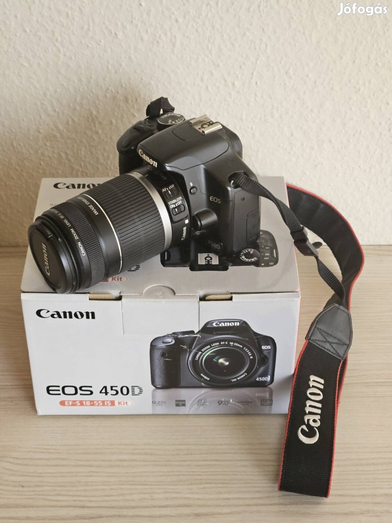 Canon eos 450d fényképezőgép + ajándék objektívvel, táskával