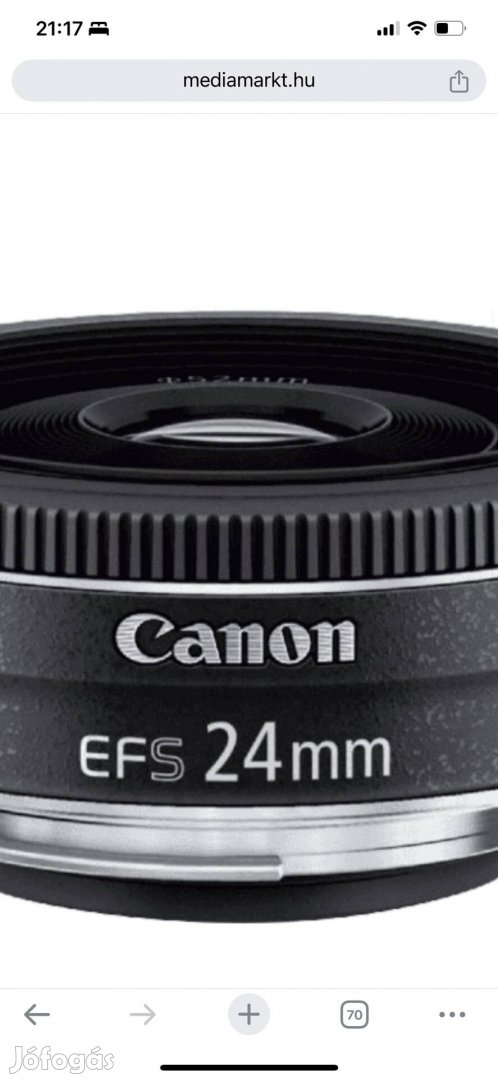 Canon f2.8 eks 24mm objektív széles látószögű obi