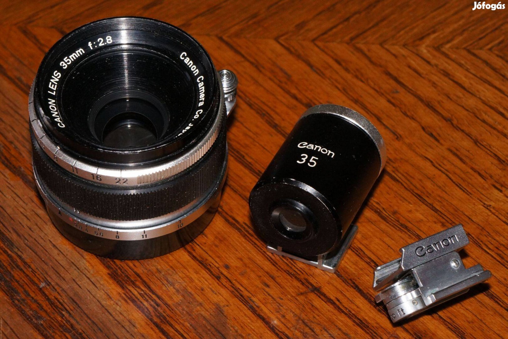 Canon lens 2,8/35mm LTM + Canon 35 finder + Canon coupler / Rare !