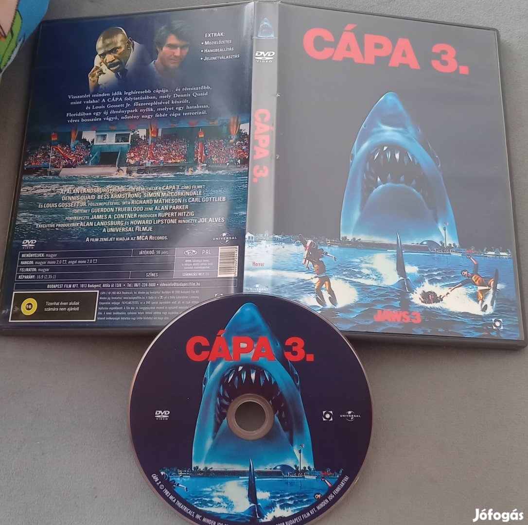 Cápa 3. -  akció dvd - Dennis Quaid