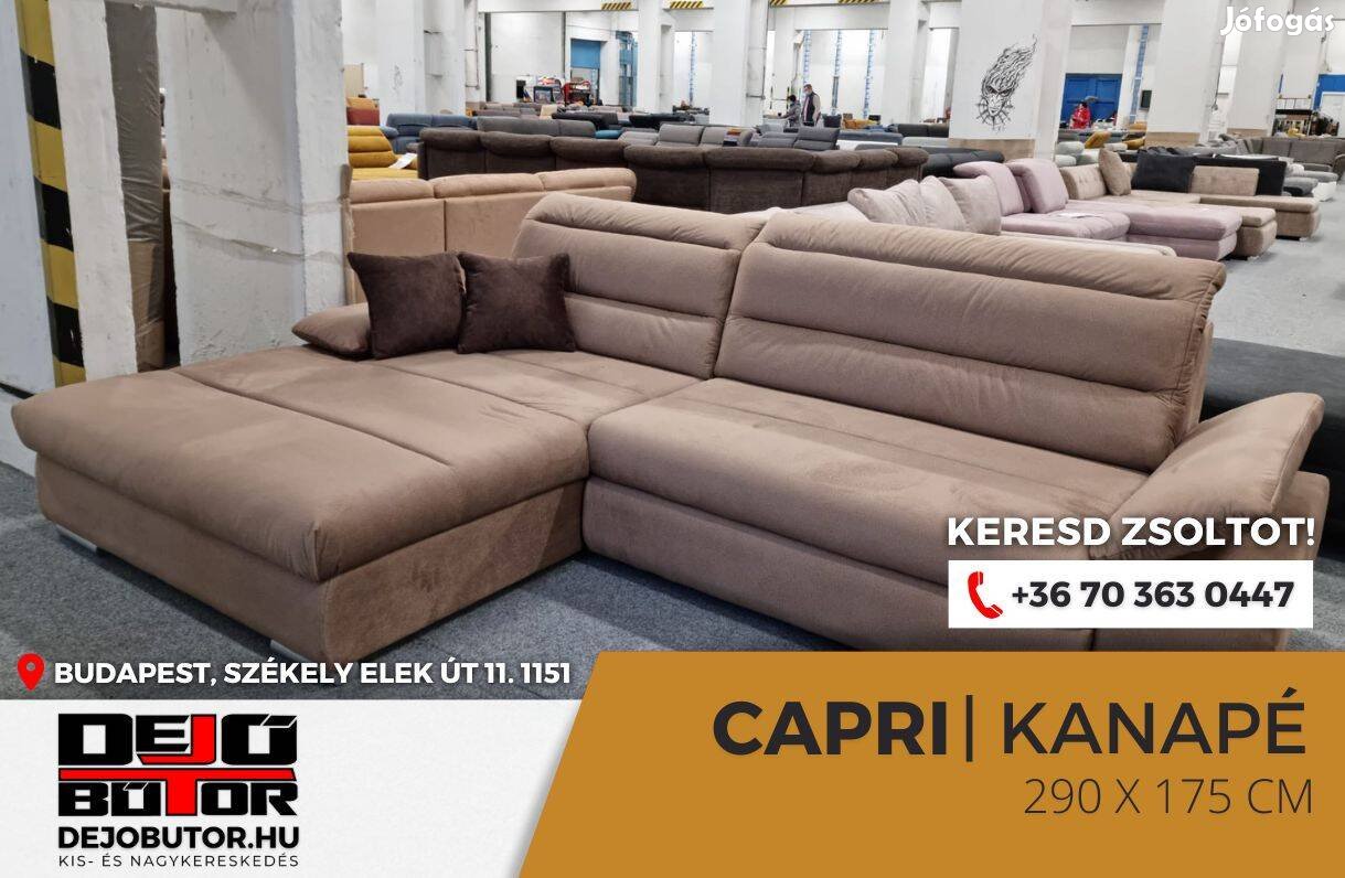 Capri 120 rugós bézs sarok kanapé ülőgarnitúra 290x175 cm ágyazható