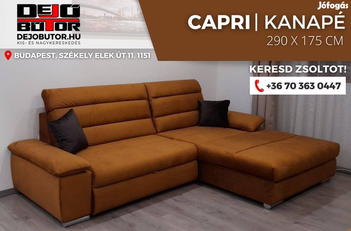 Capri 120 sarok bronz kanapé ülőgarnitúra 290x175 cm ágyazható bútor
