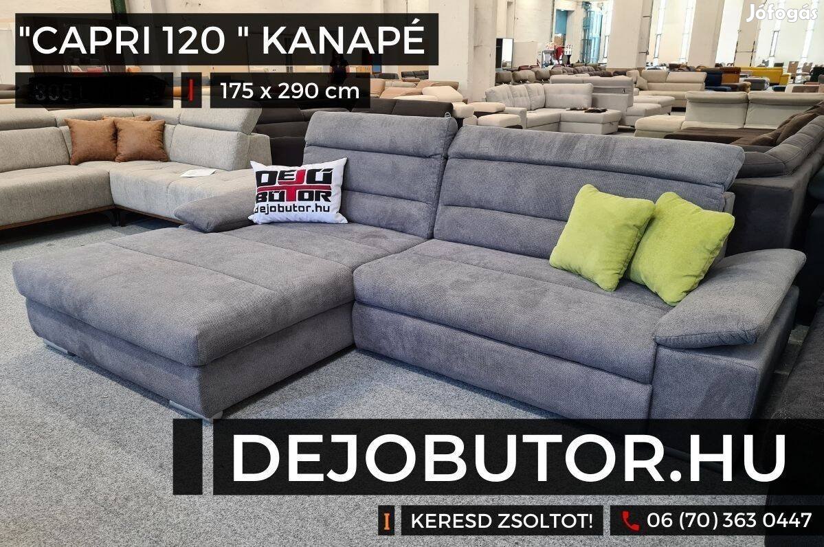 Capri 120 sarok kanapé ülőgarnitúra 290x175 cm rugós ágyazható gray