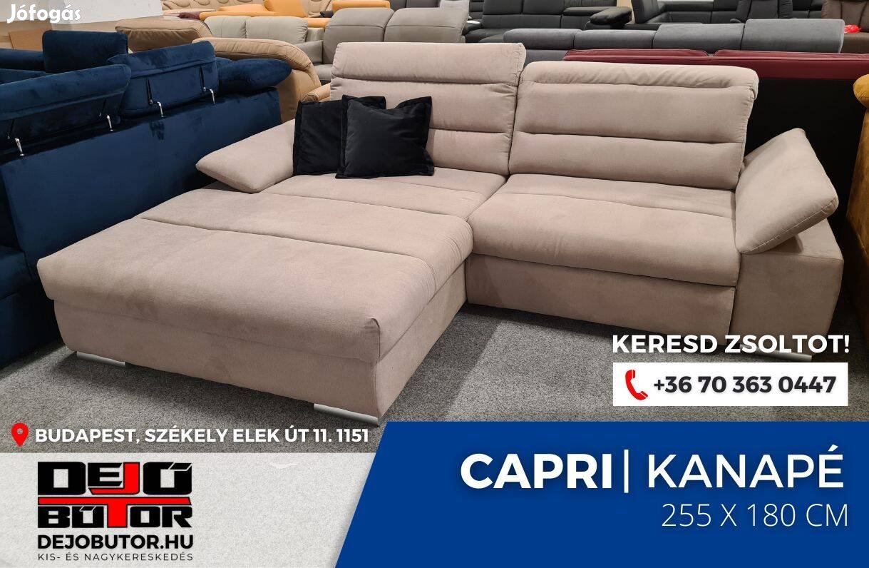 Capri 90 rugós kanapé 255x180 cm ülőgarnitúra bézs ágyazható sarok