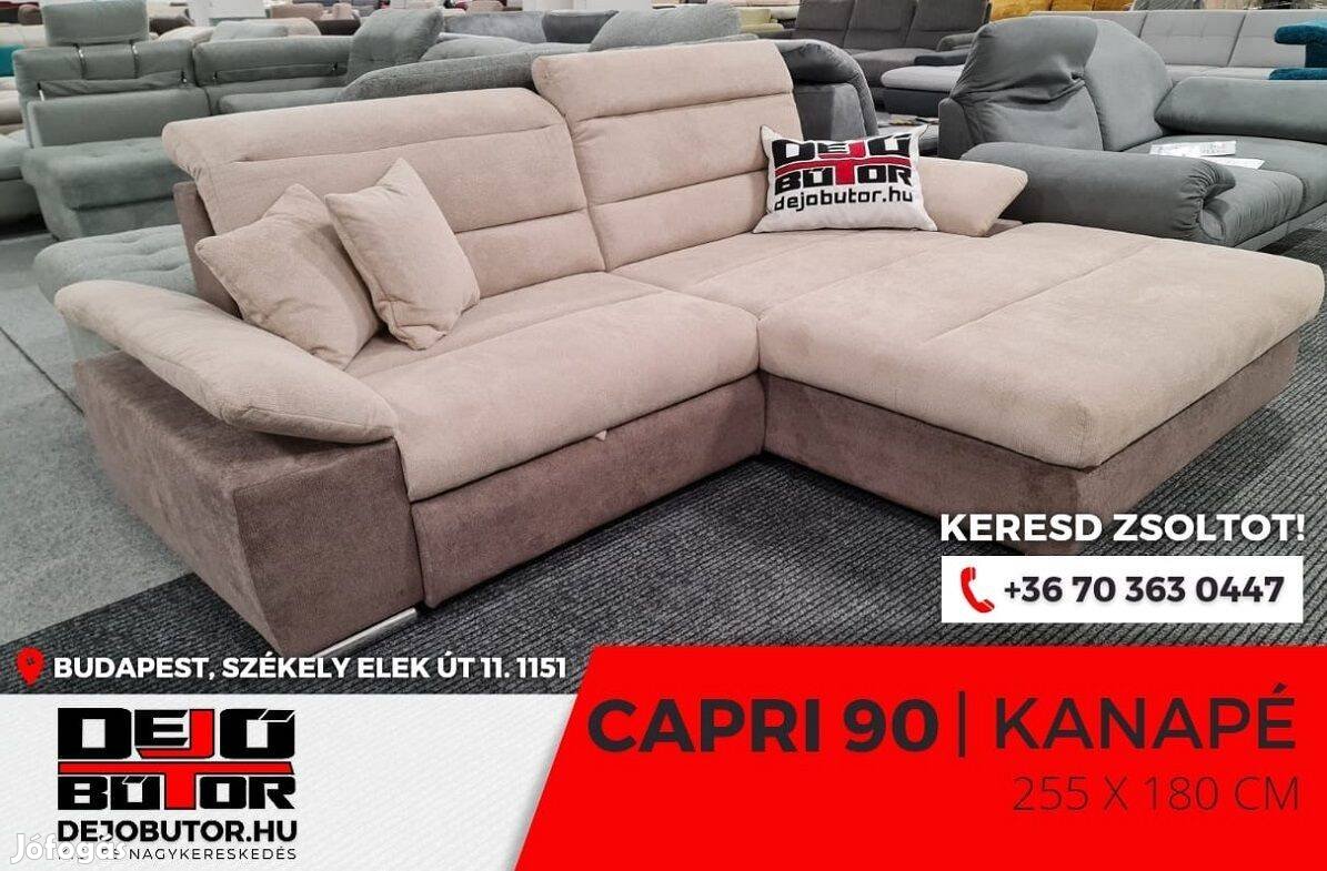 Capri 90 sarok bézs kanapé ülőgarnitúra 255x180 cm ágyazható bútor