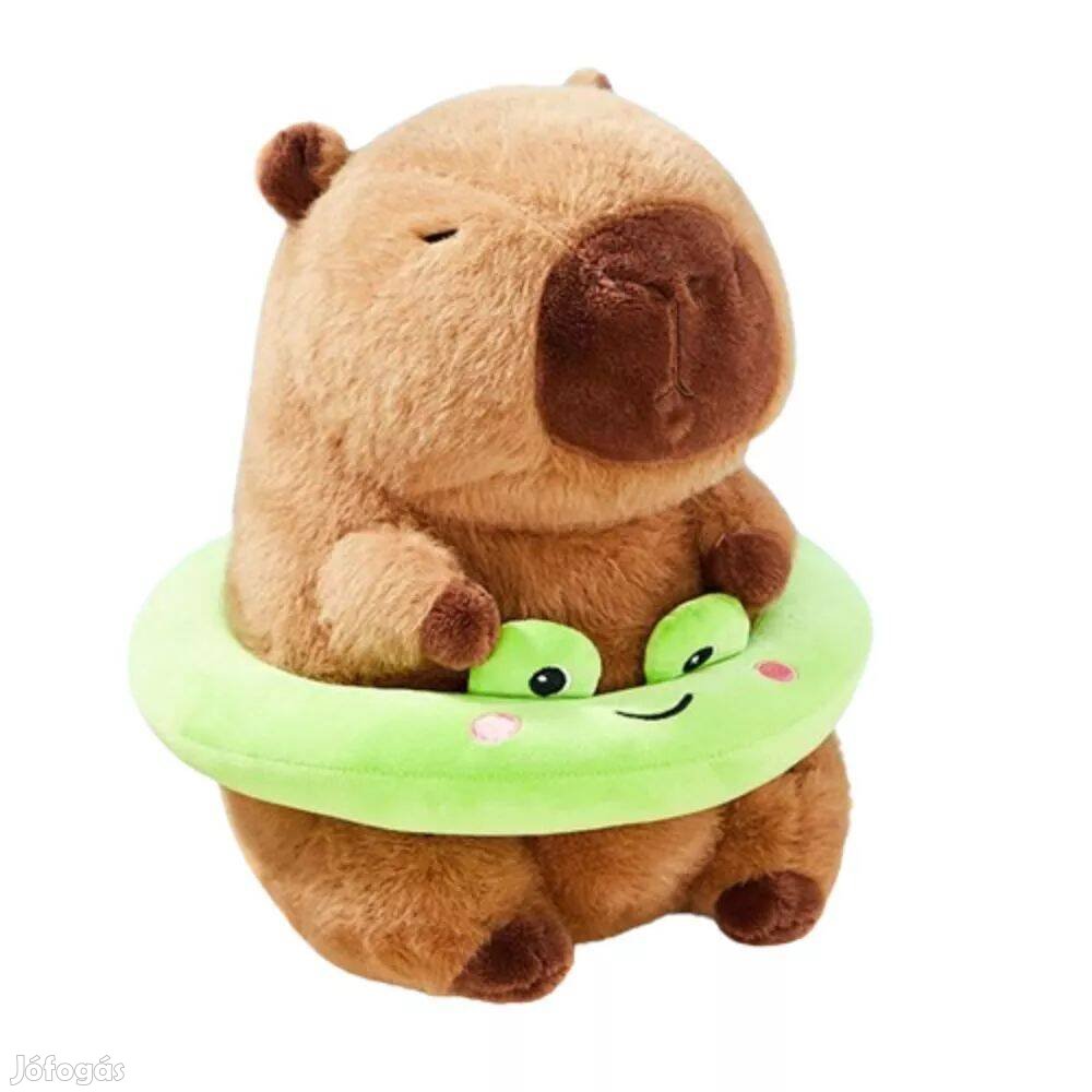 Capybara plüssfigura gyerekeknek, úszógumival, 20cm