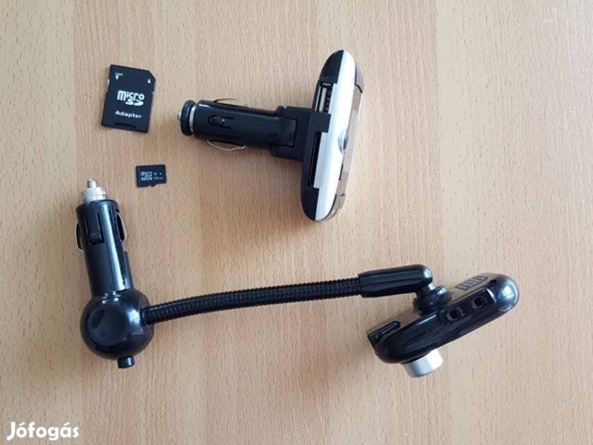 Car FM transmitter a képen felül a kisebb