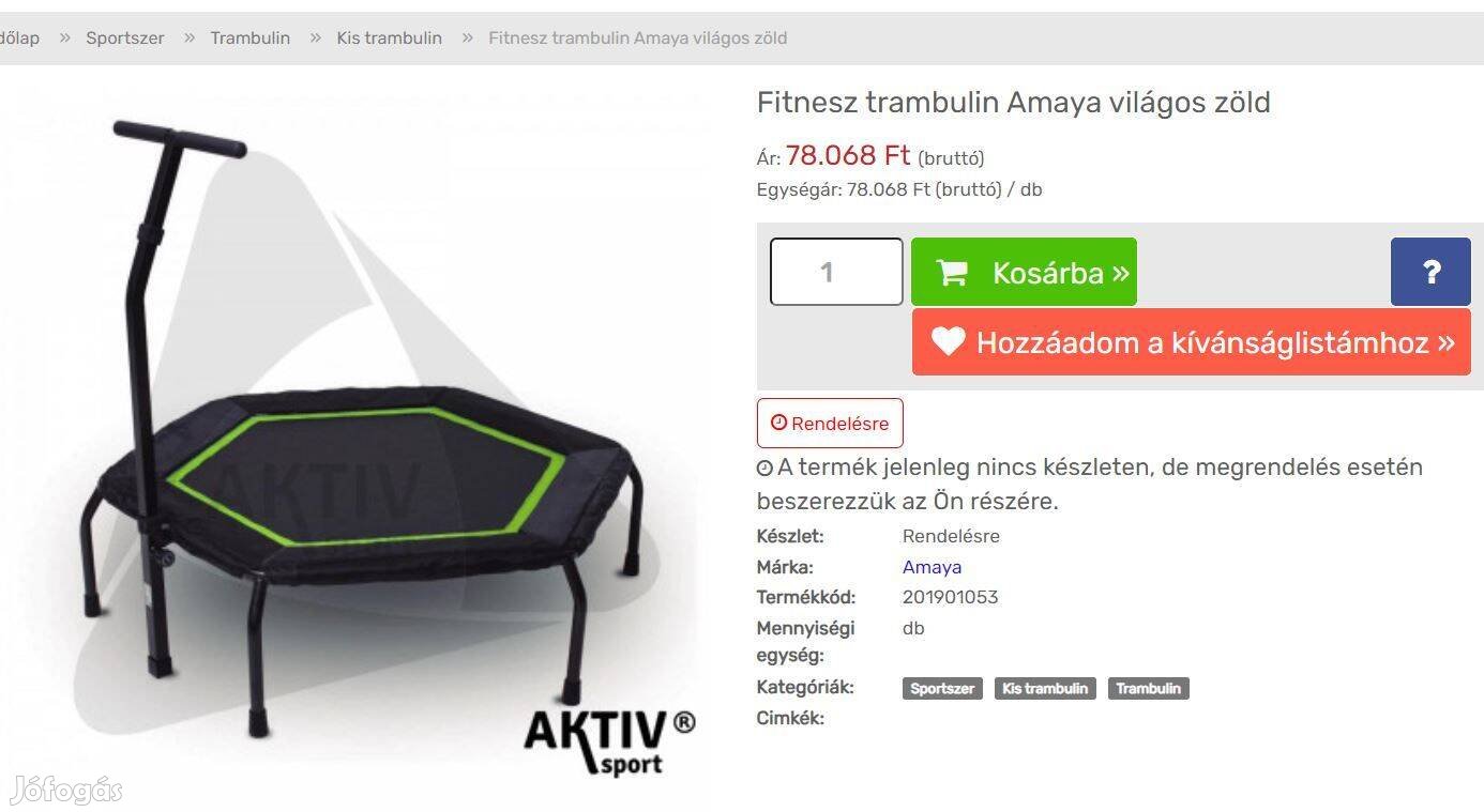 Cardio betéri trambulin (Prémium minőség)