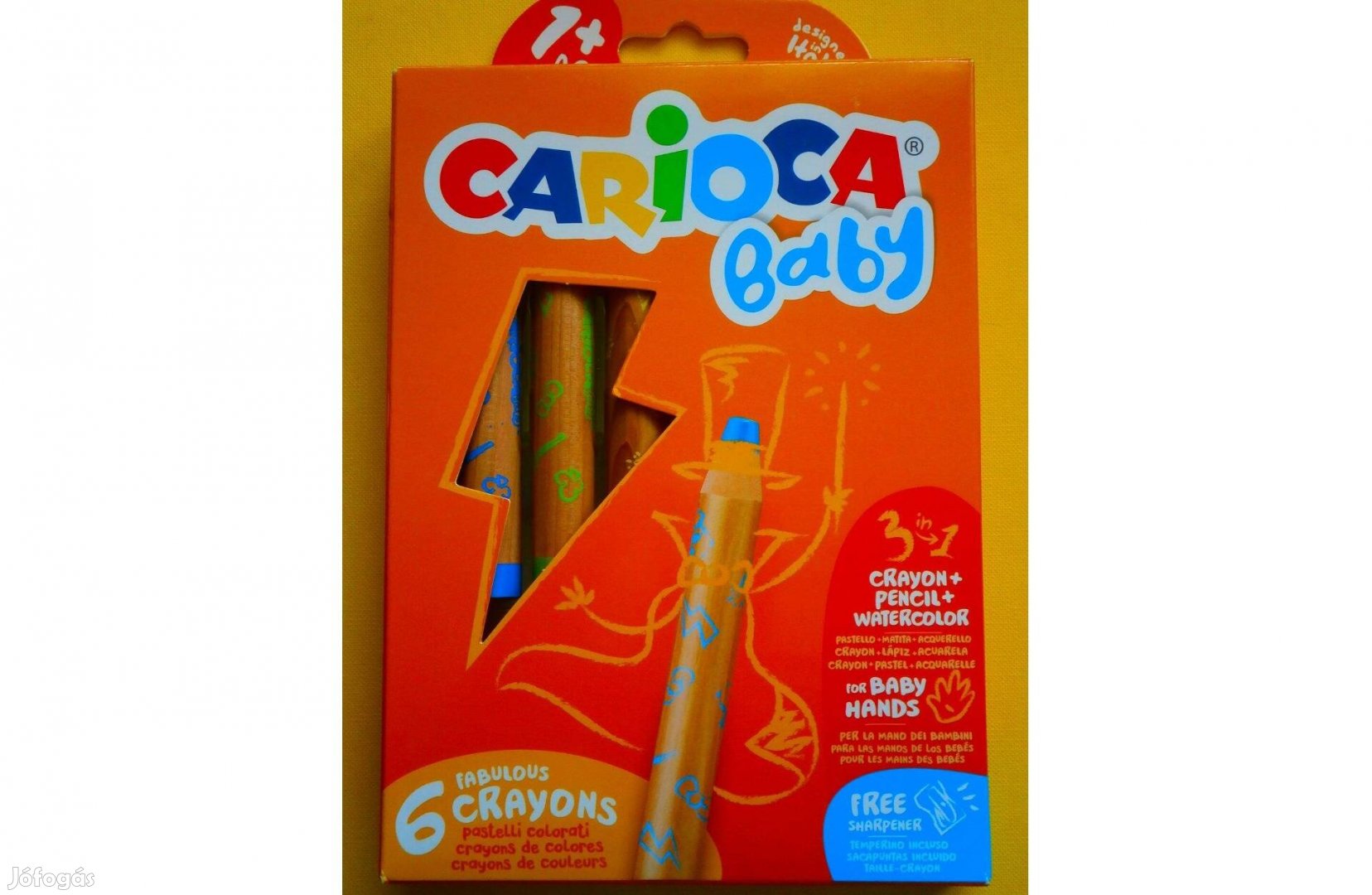 Carioca: 3 az 1-ben bébi zsírkréta 6db-os készlet - Új, bontatlan