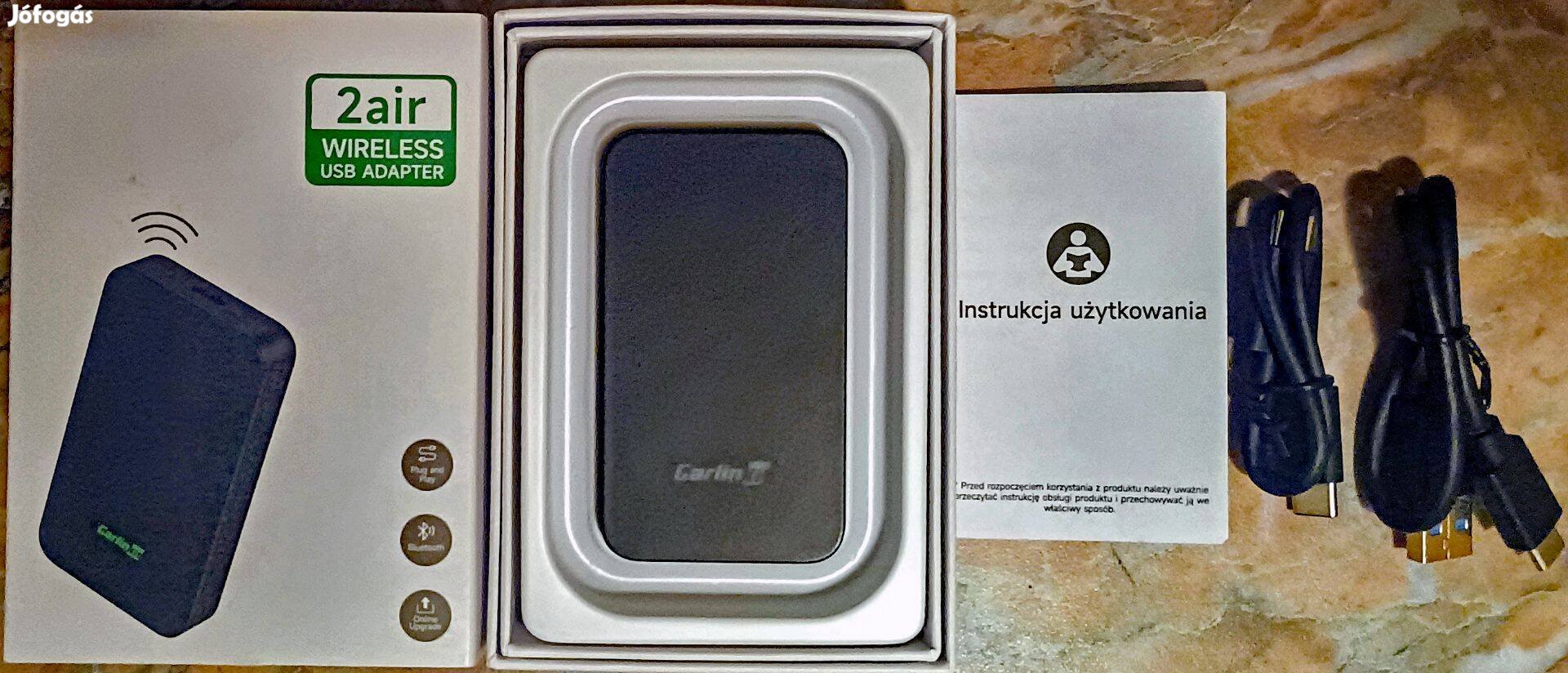 Carlinkit 5.0 2Air vezeték nélküli Apple Carplay/Android Auto adapter