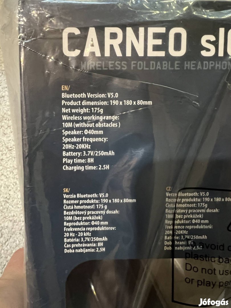 Carneo S10 DJ vezeték nélküli bluetooth fejhallgató