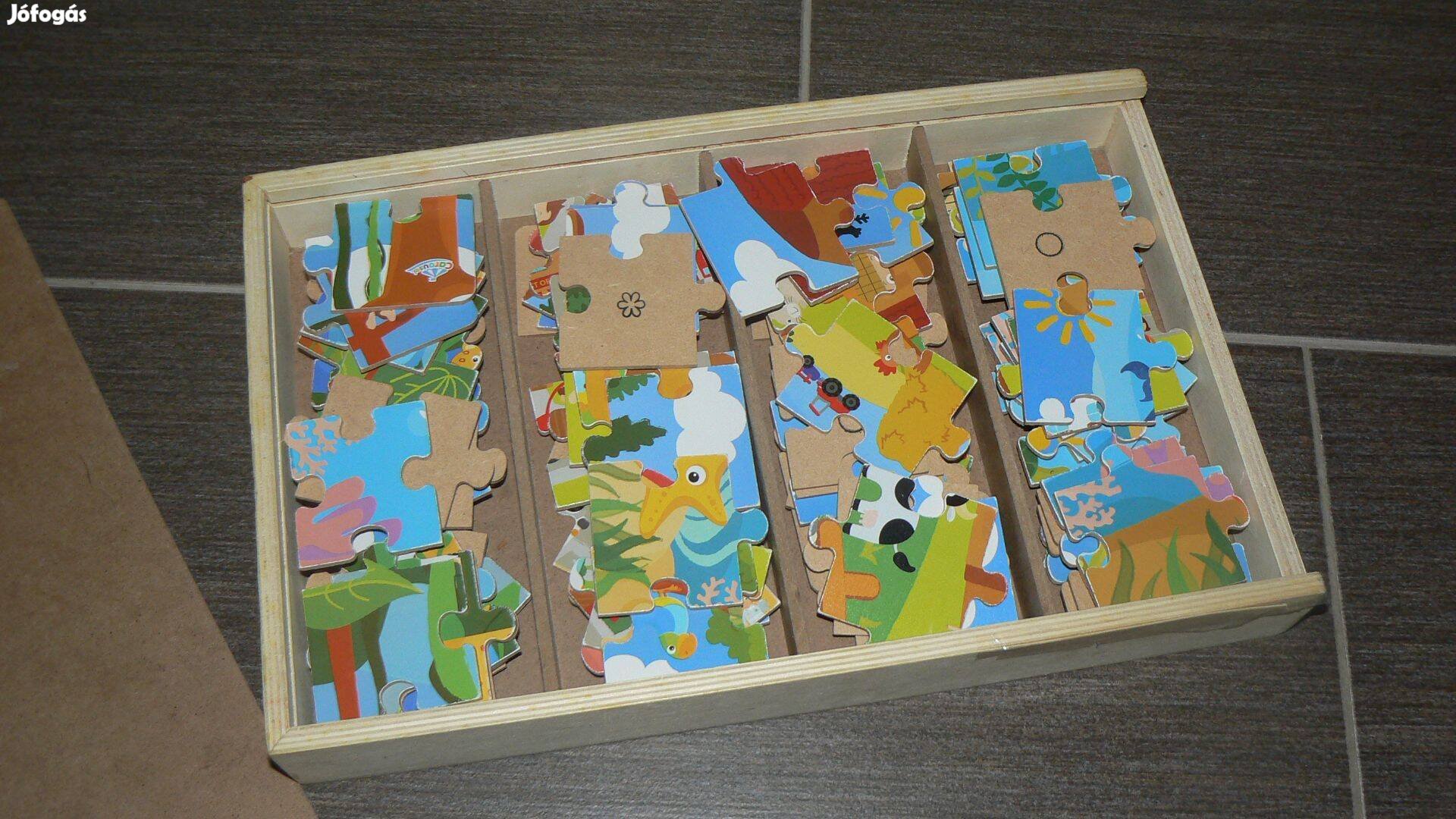 Carousel nagy fa kirakó puzzle kicsiknek 4x24 db Hibátlan!