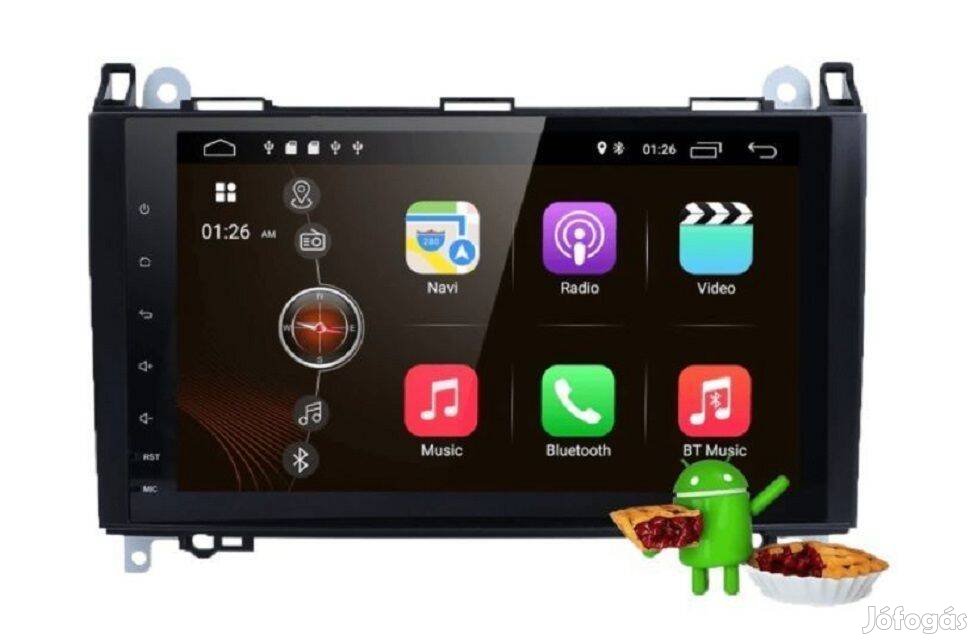 Carplay 8259 6/128GB 2 DIN Android fejegység, 9", Mercedes