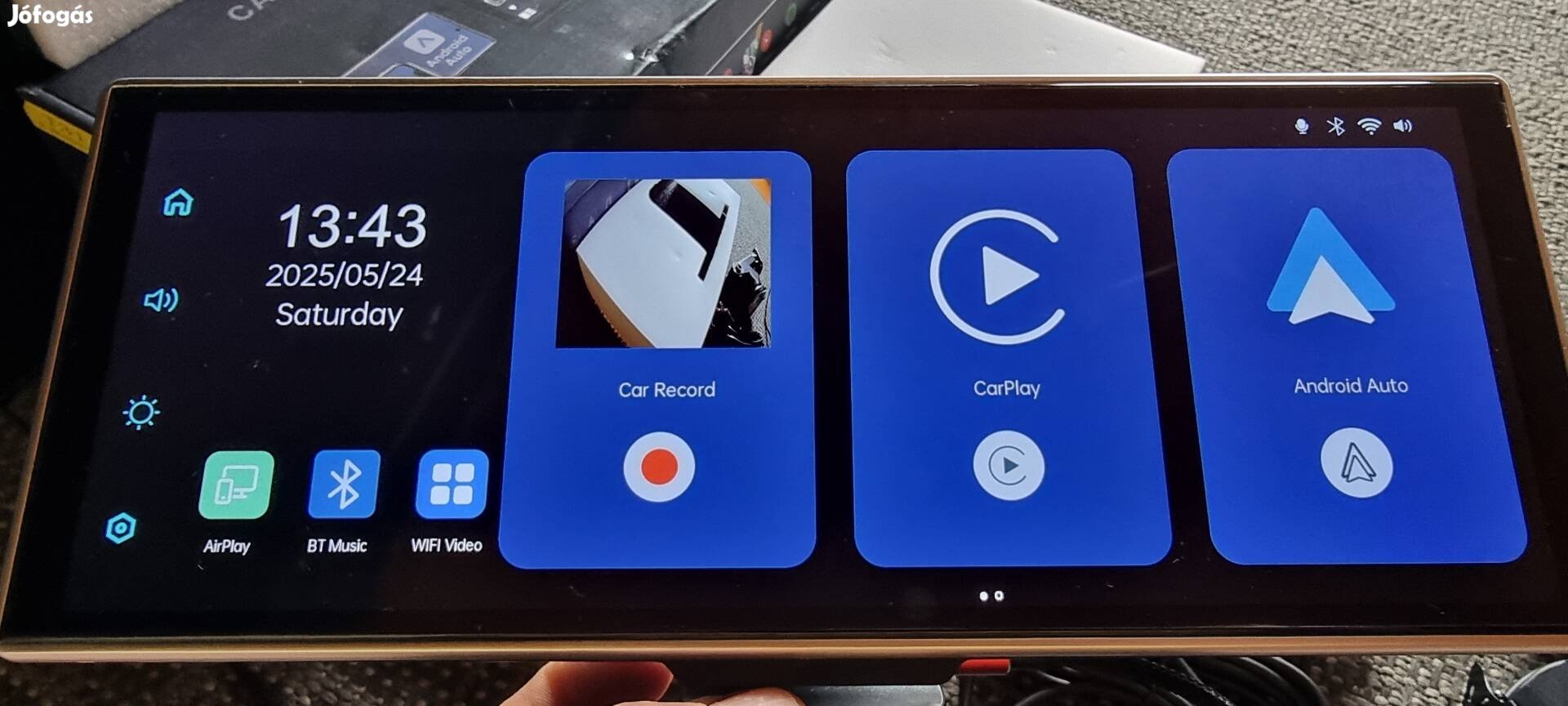 Carplay, Android Auto multimédiás kijelző menetrögzítő kamerával