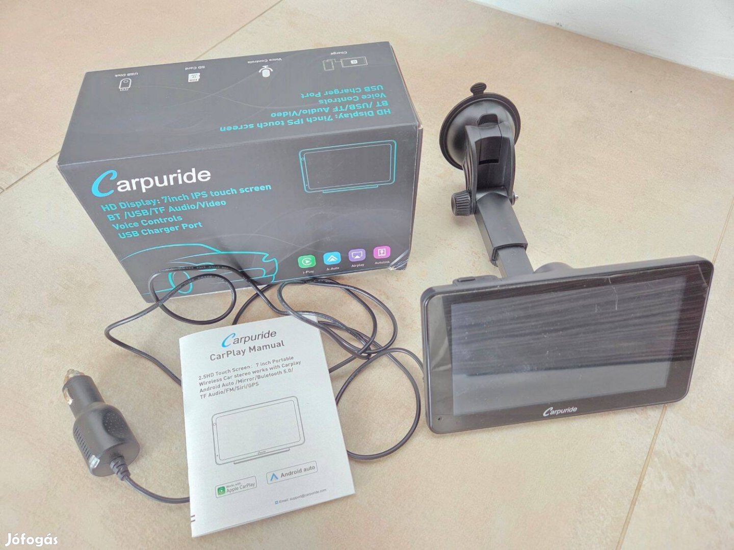 Carpuride 7" vezetéknélküli Carplay, Android Autó + Autórádió