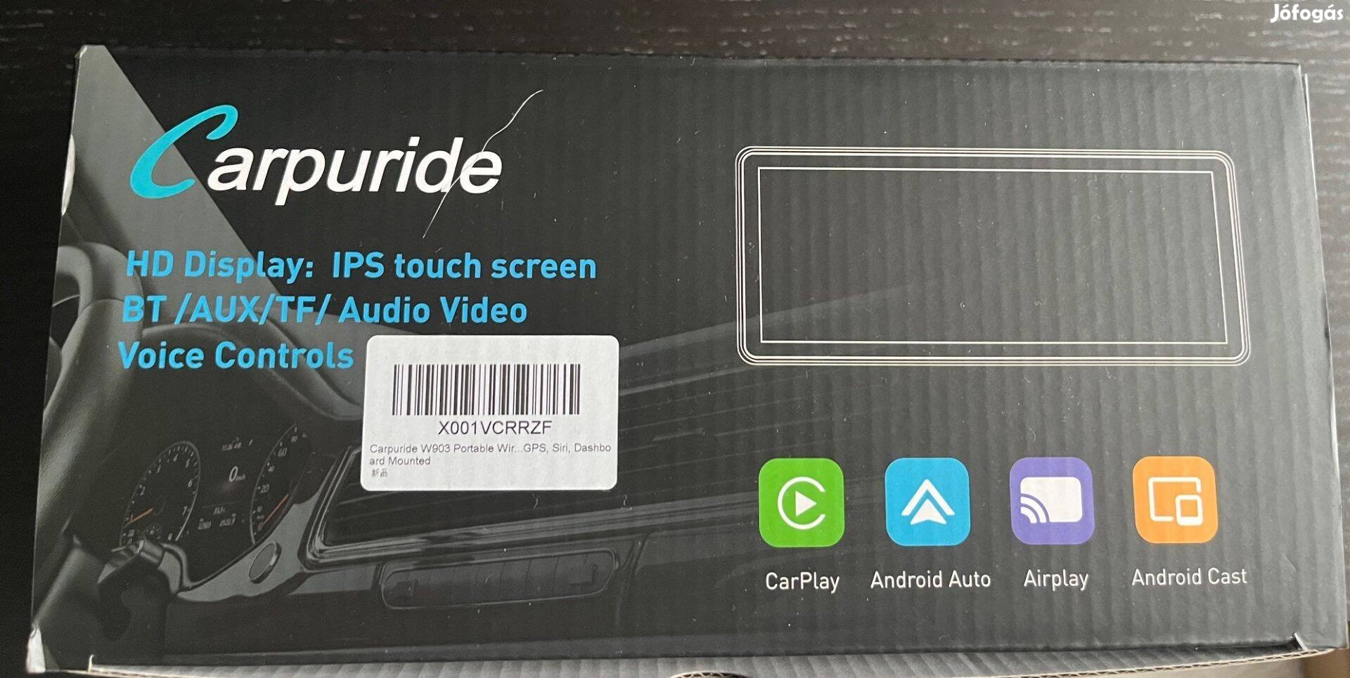 Carpuride W903 hordozható autós kijelző (Carplay, Android Auto)