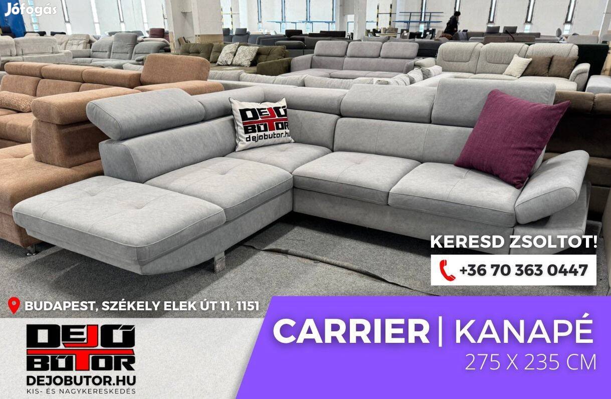 Carrier gray sarok rugós kanapé ülőgarnitúra 275x235 cm ágyazható