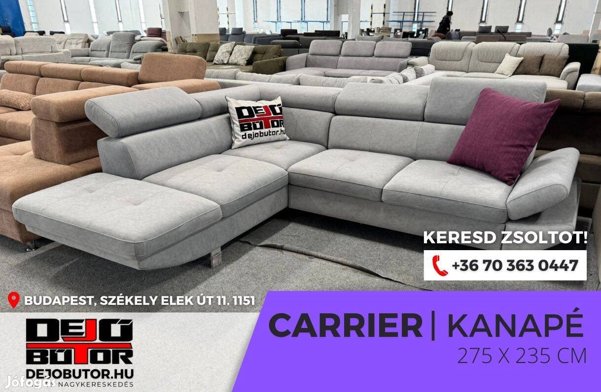 Carrier minőségi sarok kanapé ülőgarnitúra 275x235 cm selyem