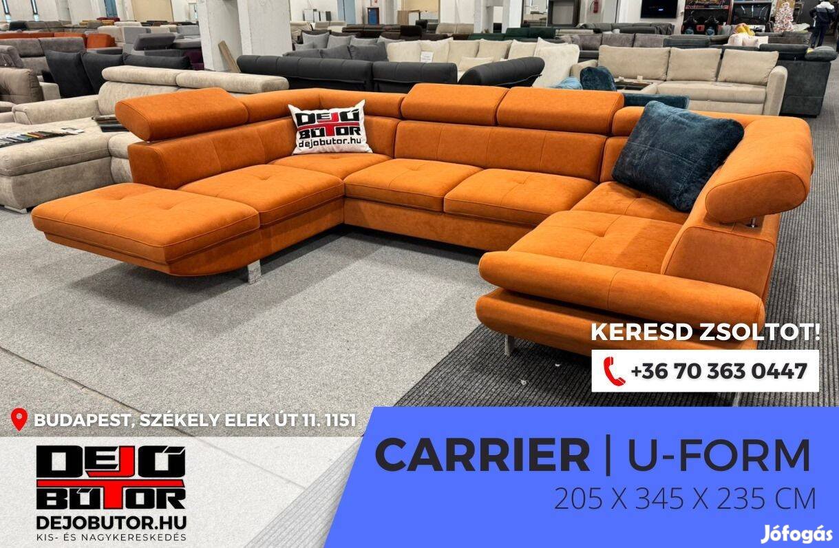 Carrier ualak sarok kanapé ülőgarnitúra 205x345x235 cm ágyazható terra
