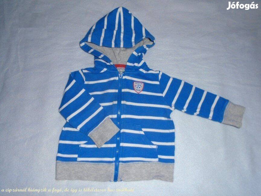 Carters csíkos kapucnis cipzáras pulóver 6 hó méret 68
