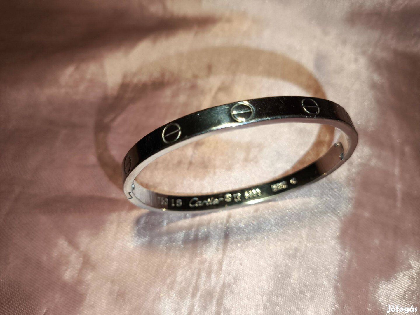 Cartier Love Bracelet eredeti Fehér Arany karkötő 18K súlya 21gr