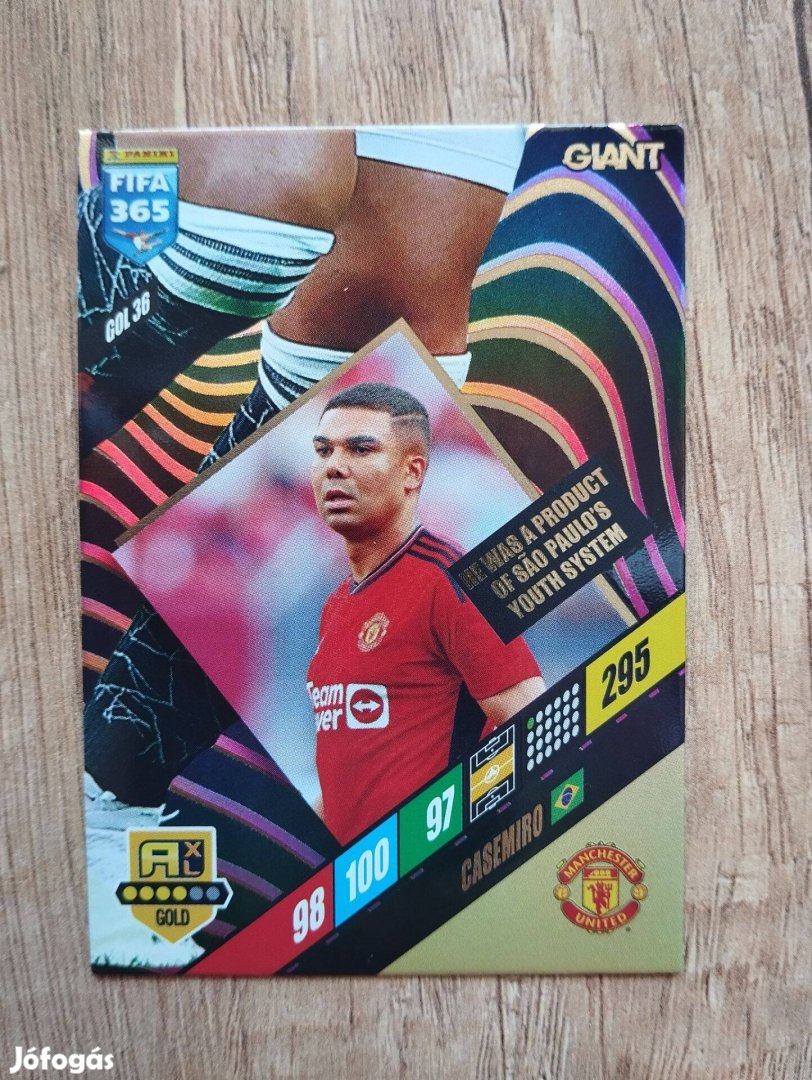 Casemiro Láb (Manchester United) FIFA 365 2024 Gold Giant focis kártya