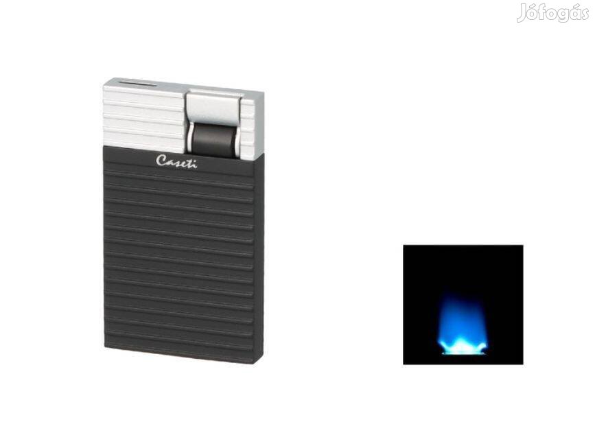 Caseti széles szúrólángos szivar öngyújtó - Fekete és ezüst