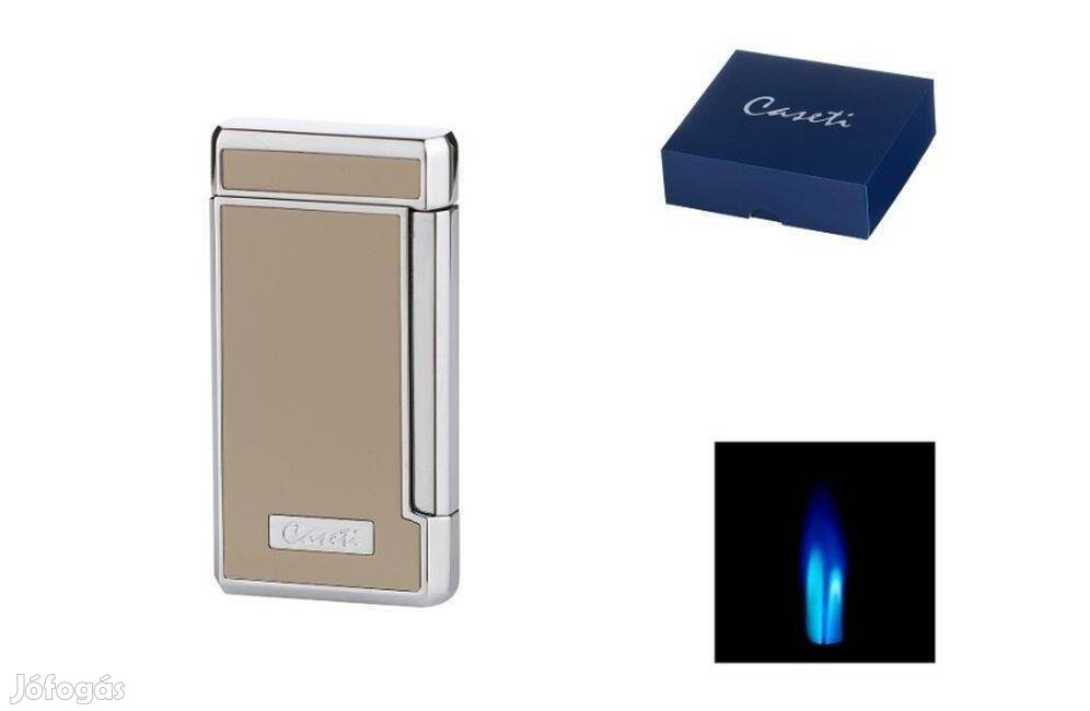 Caseti szivar öngyújtó szürke-bézs és króm színű, 2-es Jet