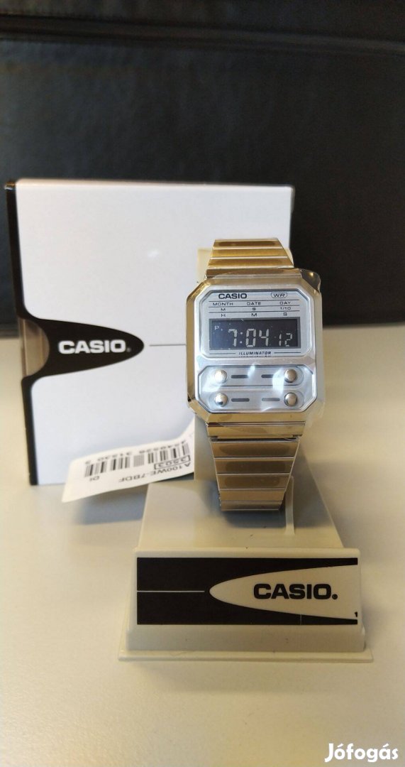 Casio A100WE retro quartz karóra - Új, fóliás