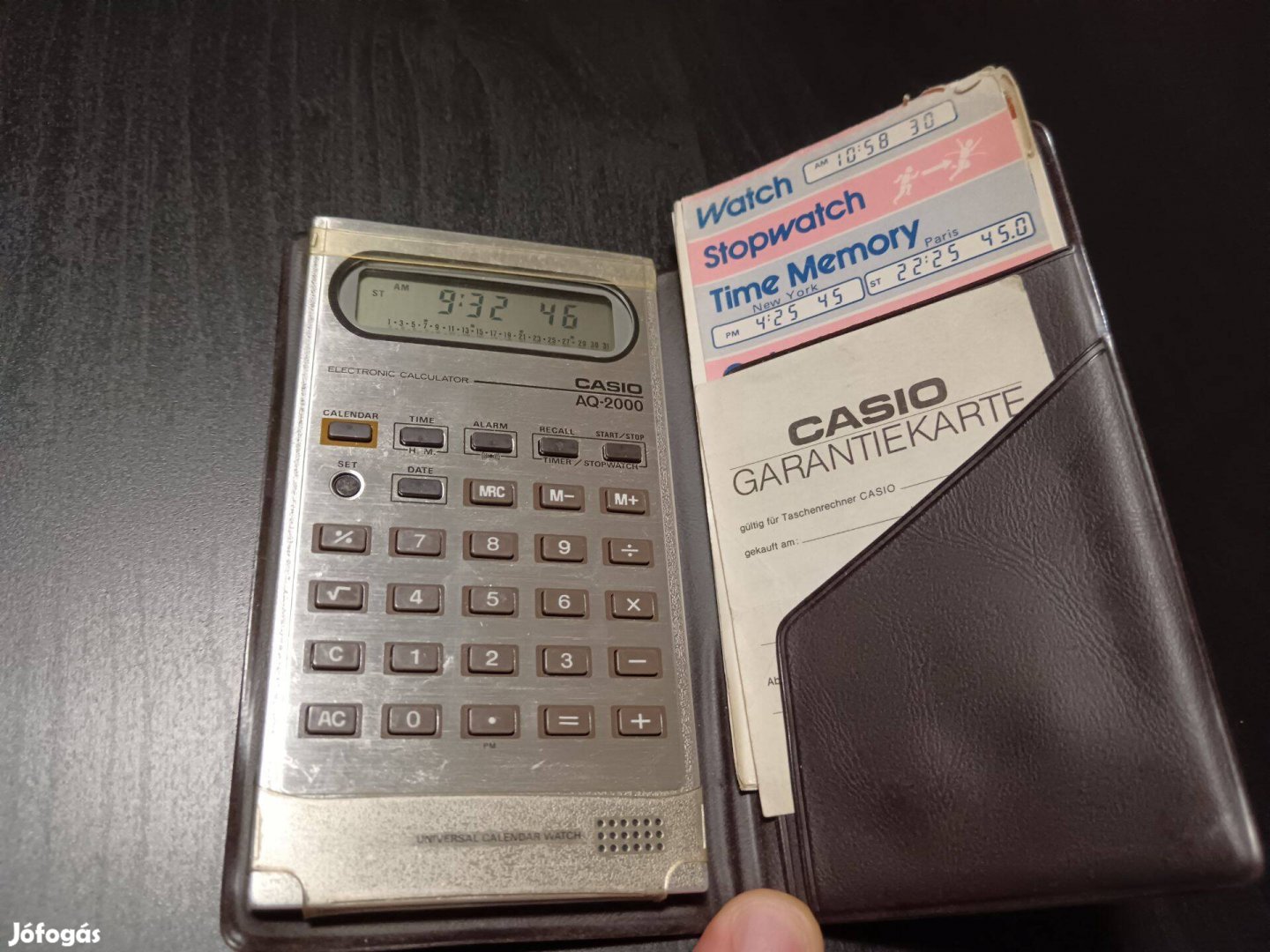 Casio AQ-2000 Retro számológép és naptár-óra 1980-as évek