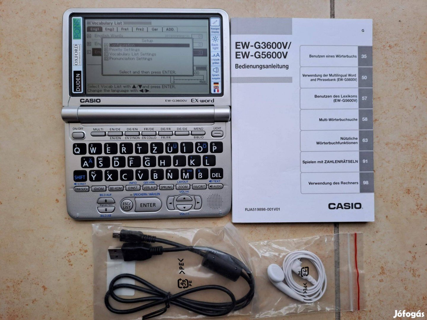 Casio EW-G3600V elektronikus szótár és fordító