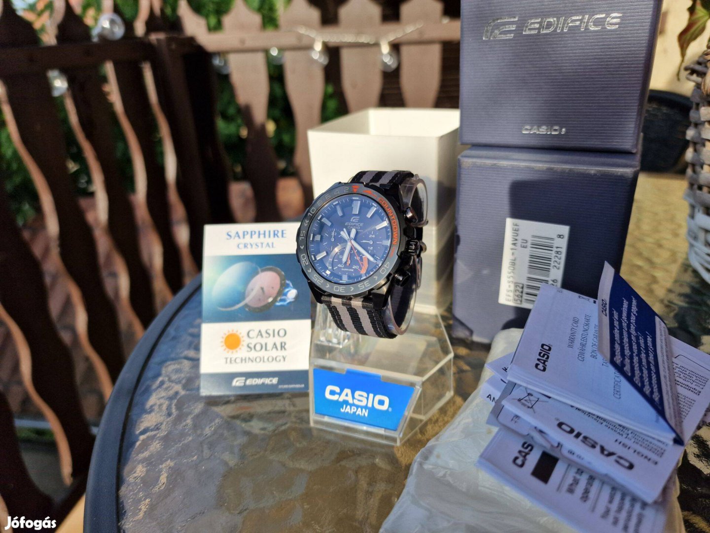 Casio Edifice Premium EFS-S550BL Sapphire /Solar Countdown Bezel!