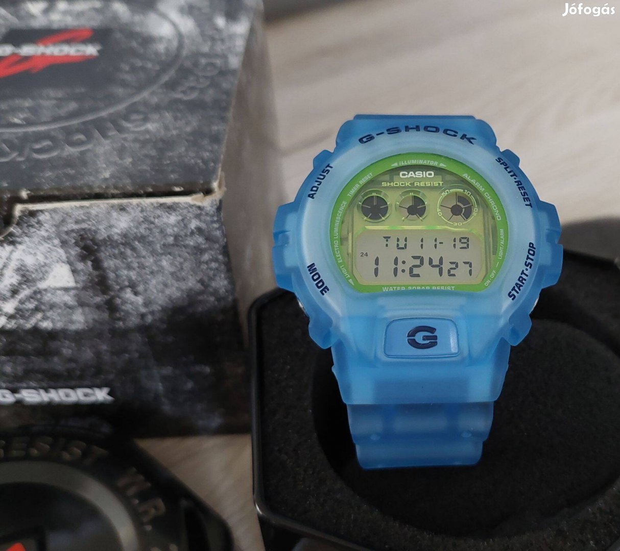 Casio G-Shock DW-6900LS átlátszó kék. Dobozában. Friss nyomáspróba