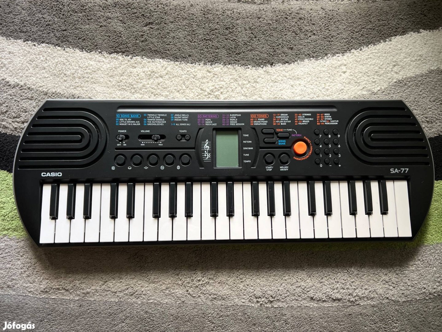 Casio SA-77 mini billentyűs szintetizátor + hálózati adapter