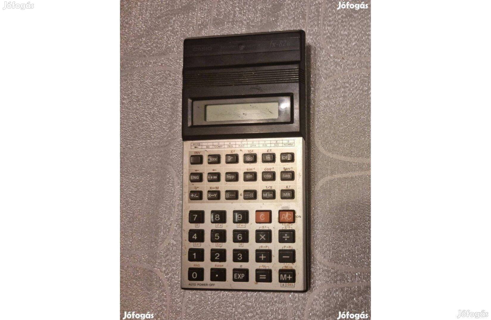 Casio fx-82B retró tudományos számológép tokkal alkatrésznek