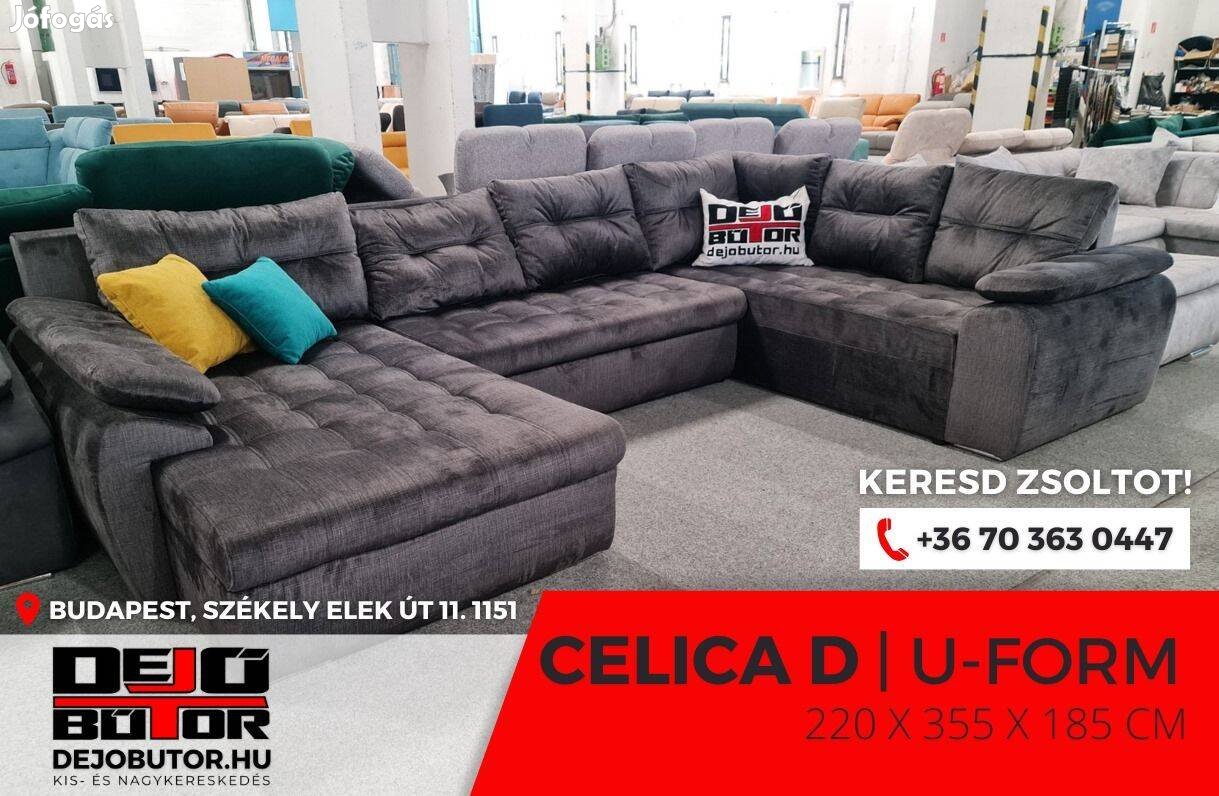 Celica sarok kanapé szivacsos ülőgarnitúra 220x355x185 cm ualak grafit