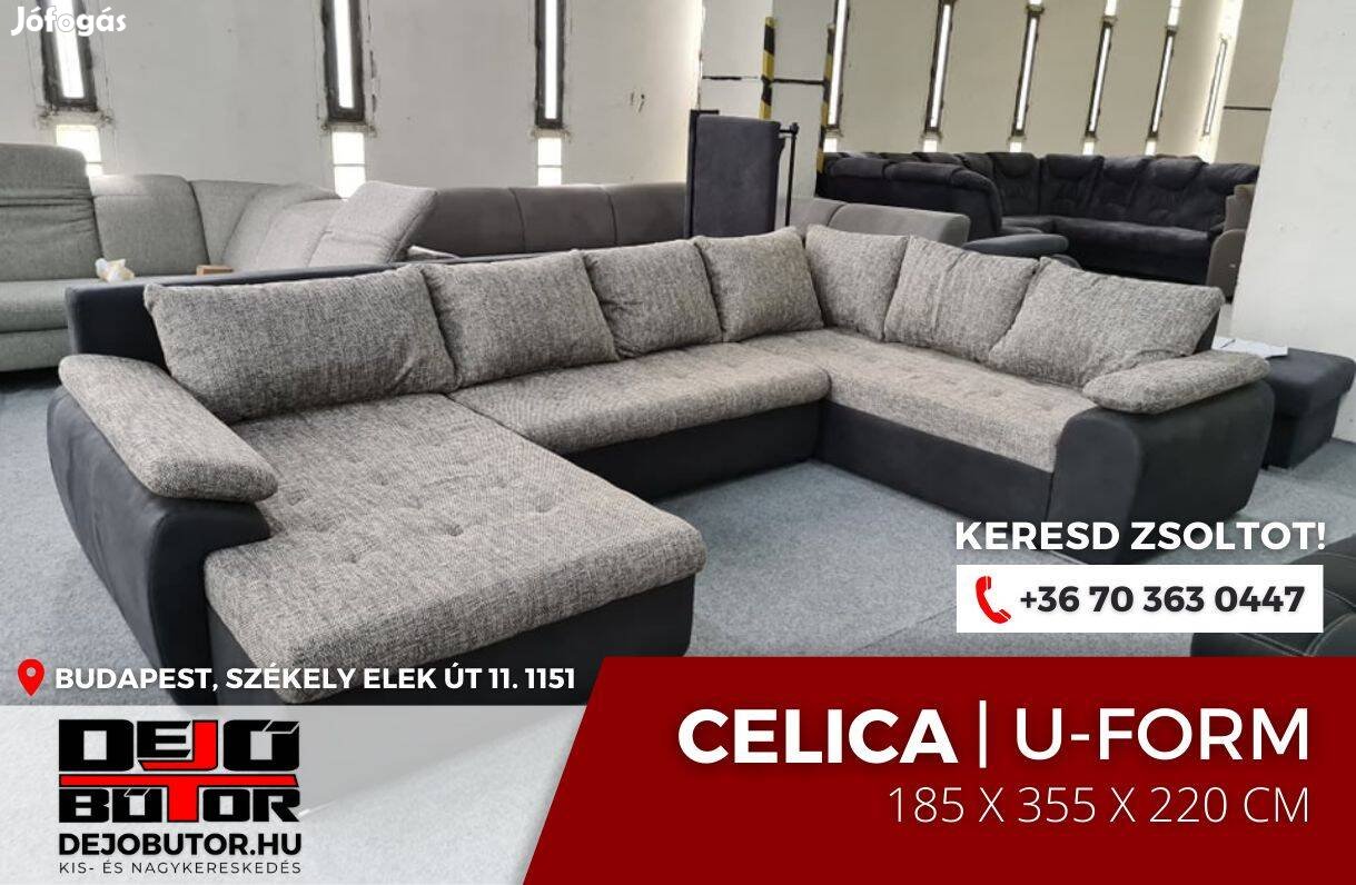 Celica ualak sarok kanapé ülőgarnitúra 185x355x220 cm dustin 7 gray