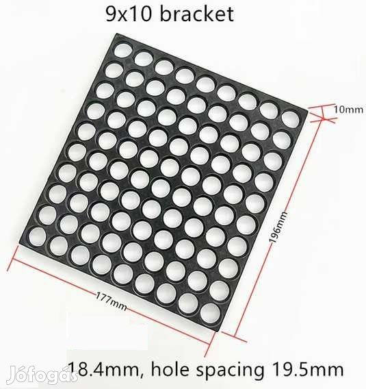 Cellatartó 9x10db-os 18650 Akkumulátorokhoz Akkupackhoz (5128)