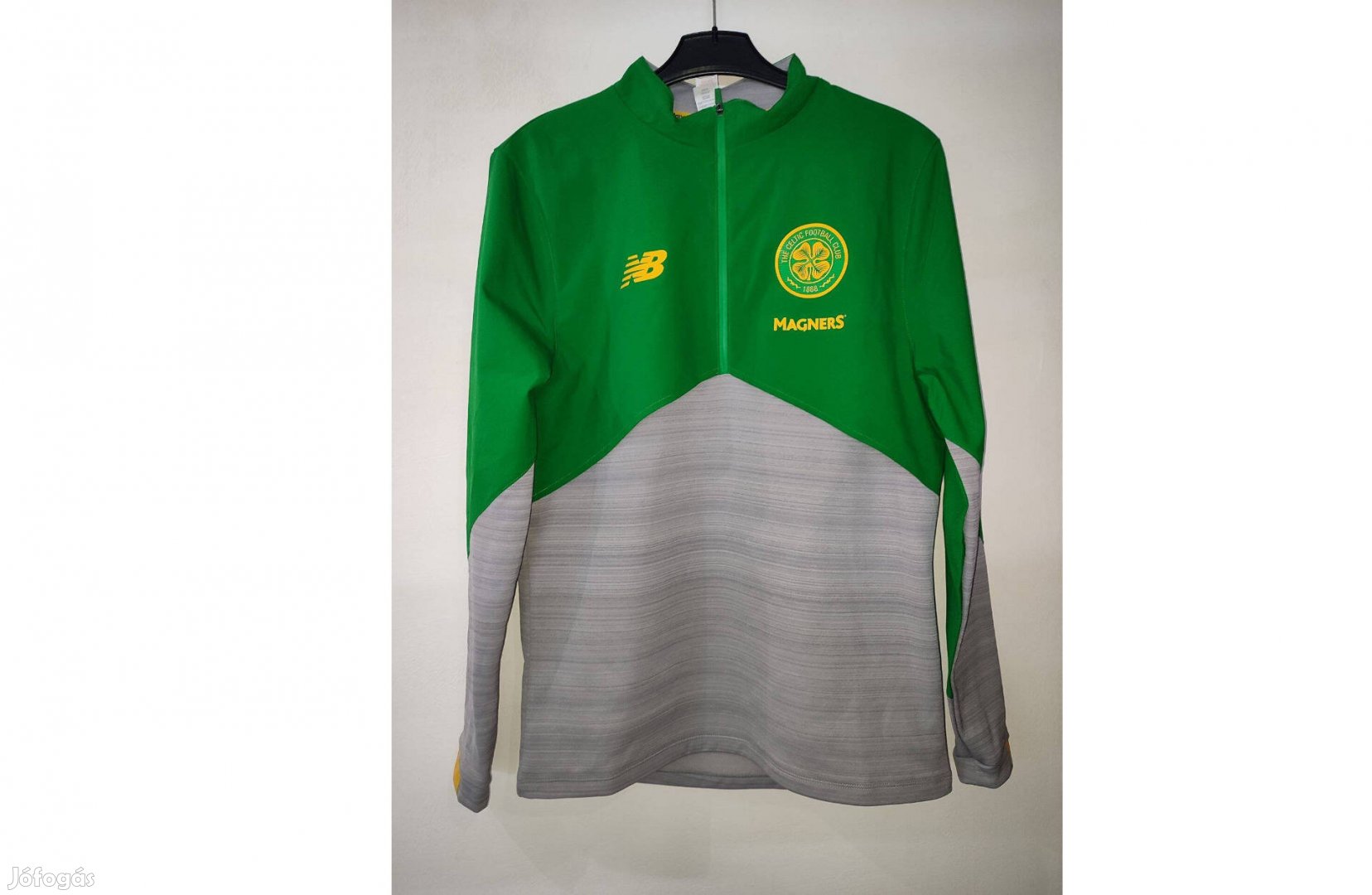 Celtic eredeti New Balance cipzáras nyakú zöld szürke felső