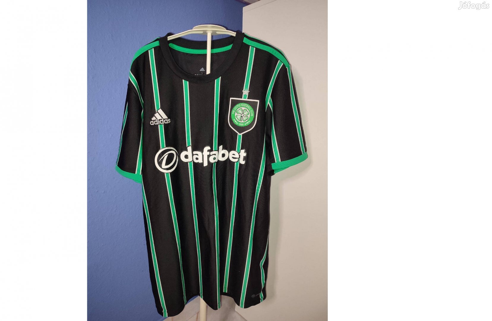 Celtic eredeti adidas 2022-23 fekete zöld mez (L)