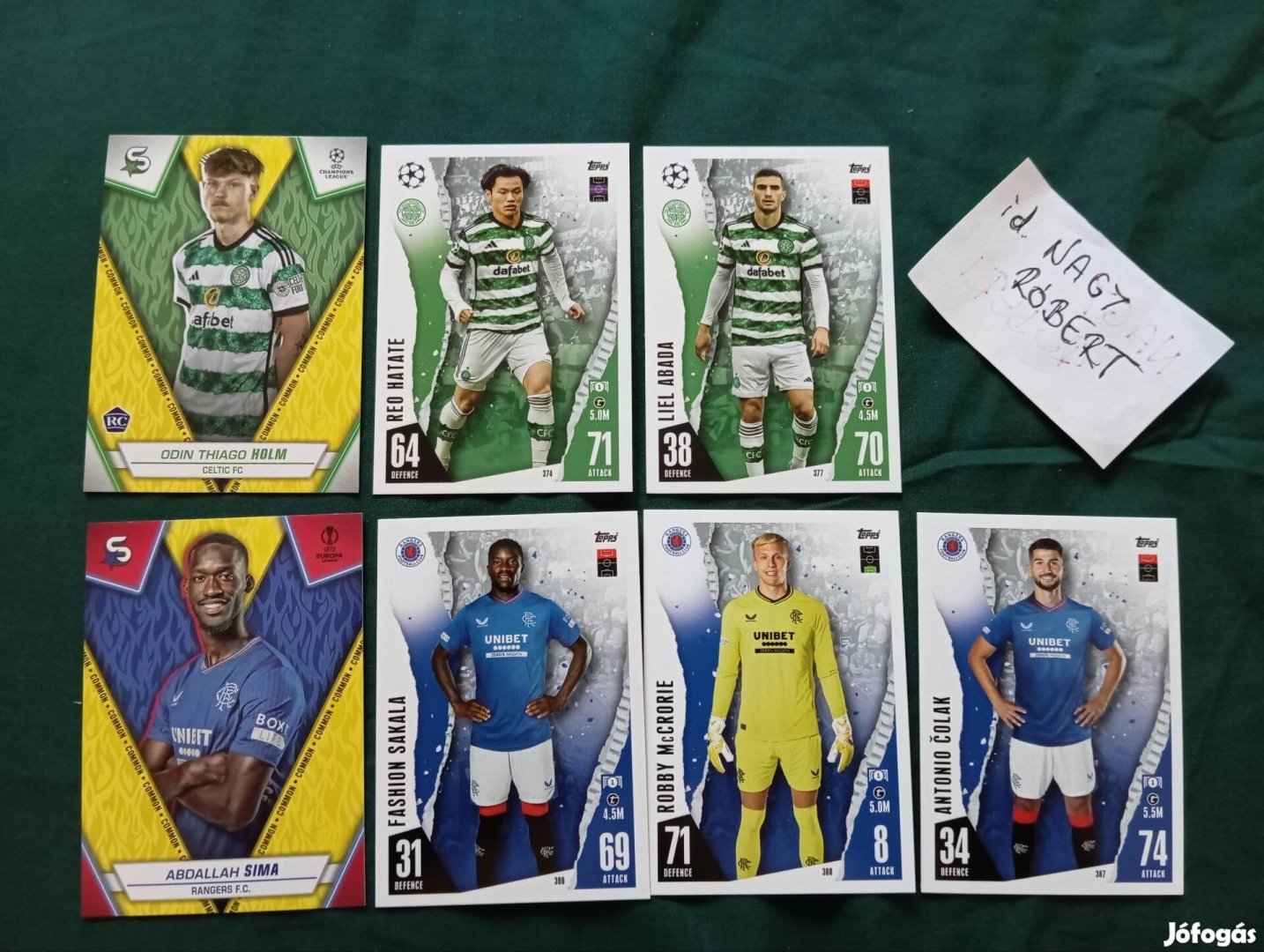 Celtic és Rangers focis kártyák egyben eladó 