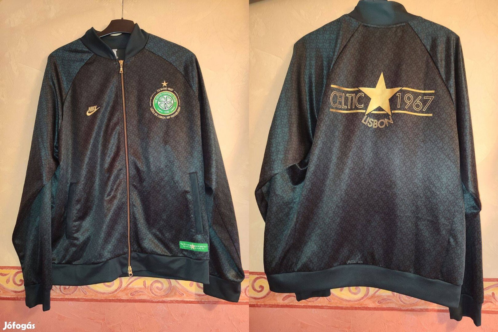 Celtic fekete arany centenáriumi 1967 eredeti Nike cipzáras