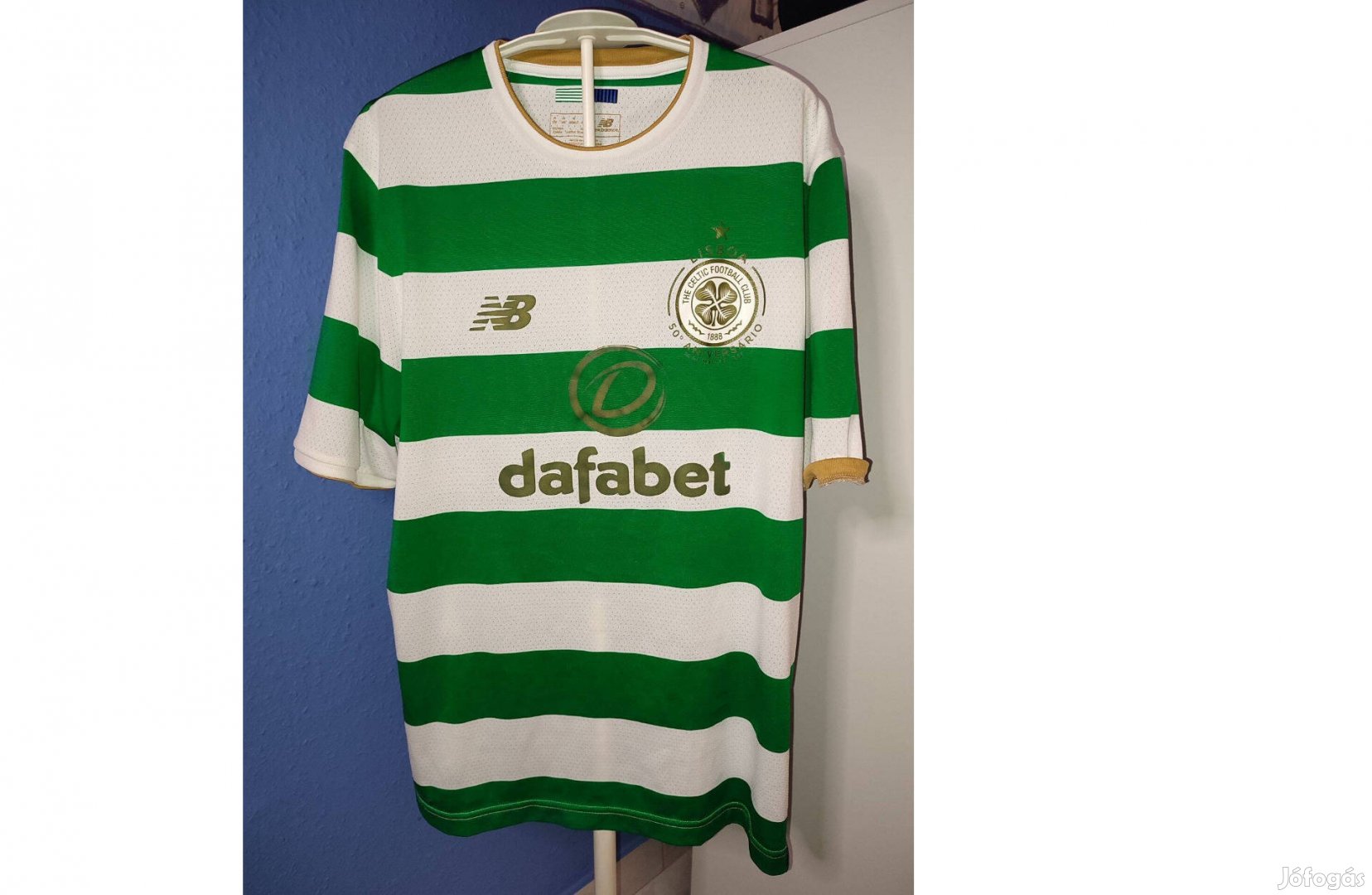 Celtic zöld fehér eredeti New Balance 2017-18-as centenáriumi mez (M)