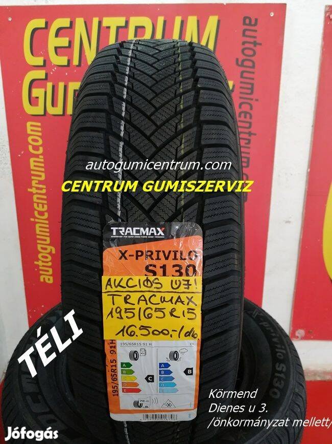 Centrum gumiszerviz -195/65r15 téli gumi újak -Tracmax