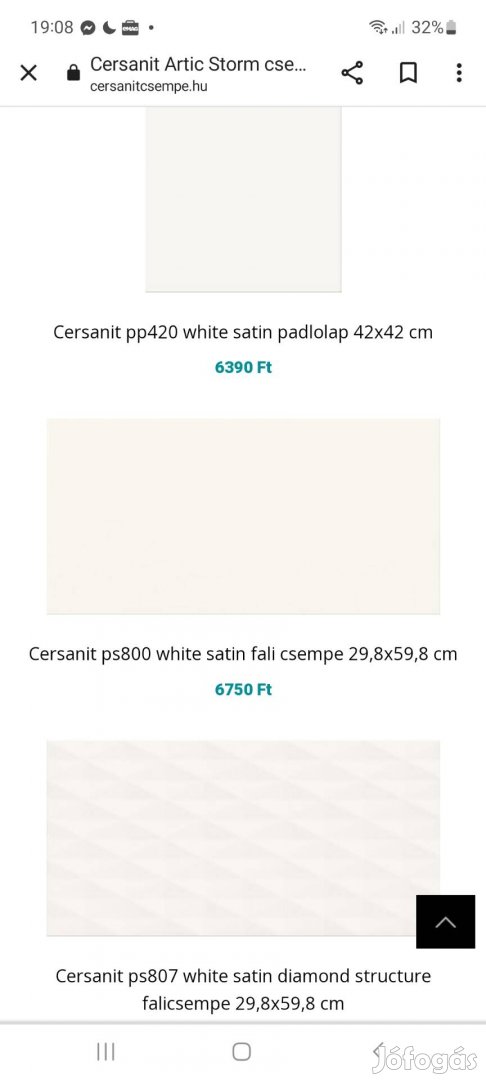 Cersanit PS800 white satin csempe