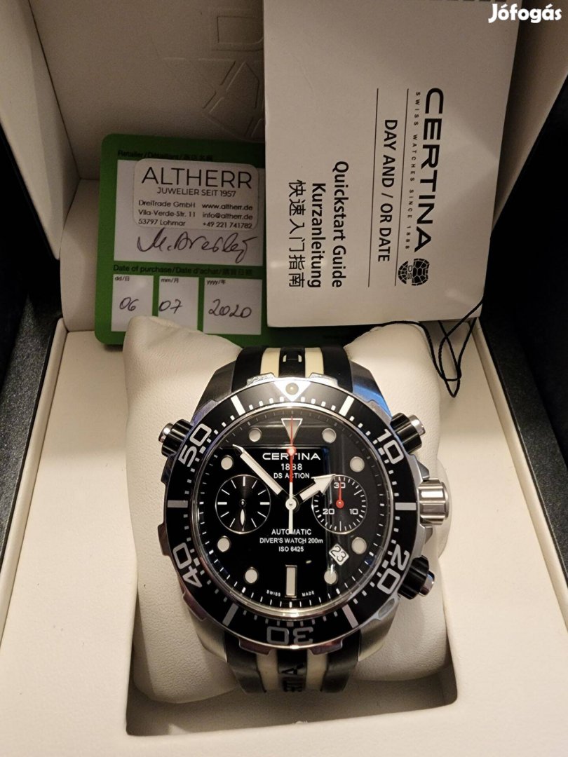 Certina DS Action automata chrongraph 45mm újszerű, full szett