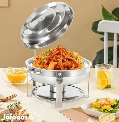 Chafing (Cséving) 8 Literes  Kerek Melegentartó    (5198)