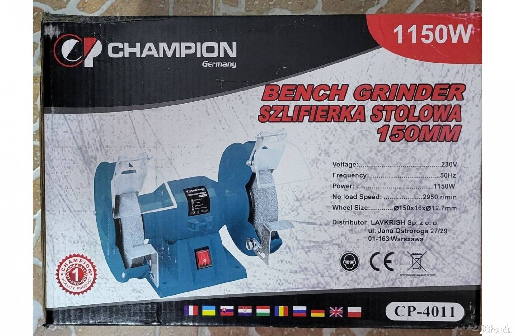 Champion kettős köszörű köszörűgép 1150W / 150mm