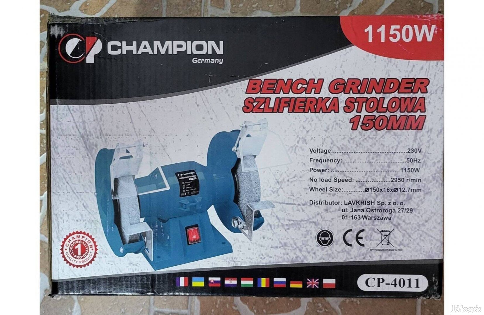 Champion kettős köszörű köszörűgép 1150W / 150mm